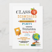 Lehrerklasse entlassenes Party für Altersvorsorge Einladung (Vorne/Hinten)