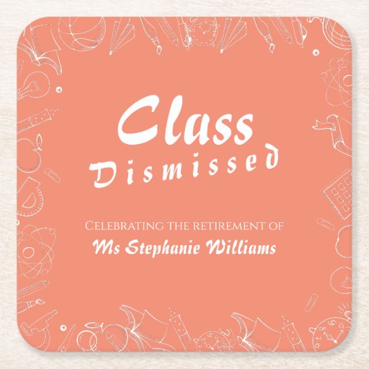 Lehrerklasse für Altersvorsorge entlassenes Party Rechteckiger Pappuntersetzer (Vorderseite)