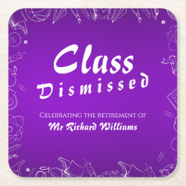 Lehrerklasse für Altersvorsorge entlassenes Party Rechteckiger Pappuntersetzer