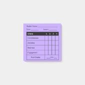 Lehrerklasse Rubric für das Unterrichtswesen in Li Post-it Klebezettel (Vorderseite)