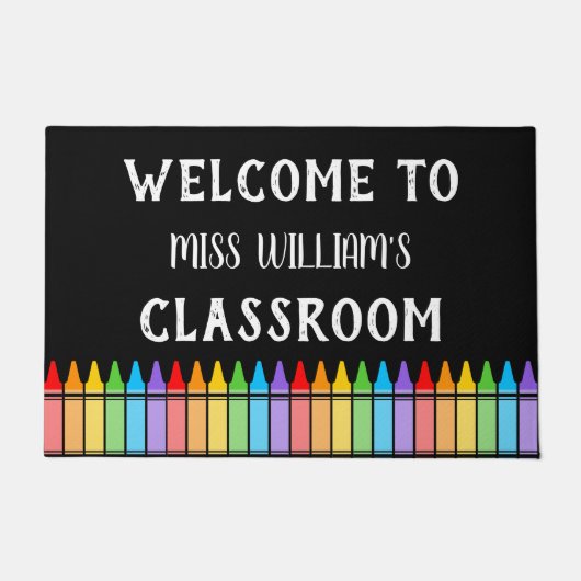 Lehrerklasse Willkommen Crayons Doat Mat Fußmatte (Vorderseite)