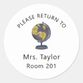 Lehrerklassenwelt Runder Aufkleber (Vorderseite)