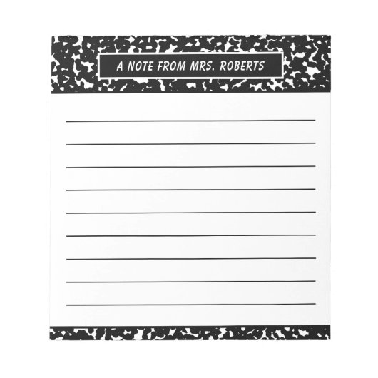 Lehrerkompositionsbuch Notizblock (Vorderseite)