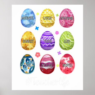 Lehrerleben Eier, Retro, Vintage Poster