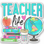 Lehrerleben farbenfrohe Planer Notebook Aufkleber (Vorderseite)