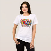 Lehrerleben Faux-Patchwork, Schulmaterial Tri-Blend Shirt (Vorderseite voll)
