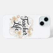 Lehrerleben Florale Typografie Gestaltung Case-Mate iPhone Hülle (Rückseite (Horizontal))