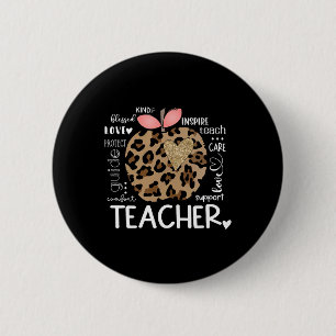Lehrerleben Leopard Apfel Tag des Lehrers Ck zur S Button