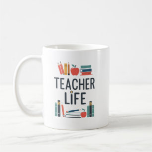 Lehrerleben Moderne Typografie Design Kaffeetasse