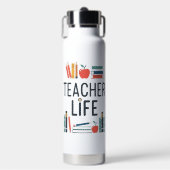 Lehrerleben Moderne Typografie Design Trinkflasche (Vorderseite)