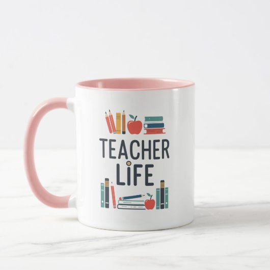 Lehrerleben Moderne Typografie Gestaltung Tasse (Links)