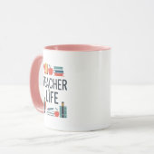 Lehrerleben Moderne Typografie Gestaltung Tasse (Vorderseite Links)