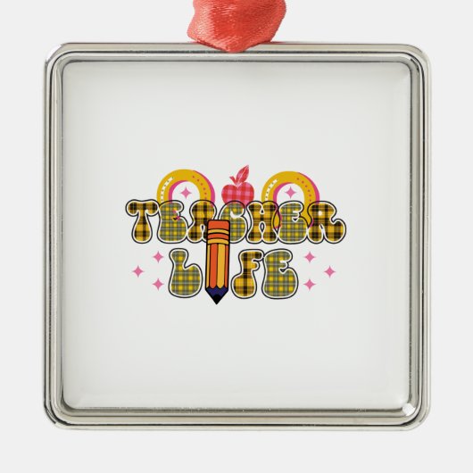 Lehrerleben Ornament Aus Metall (Vorne)