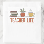 Lehrerleben Rechteckiger Aufkleber (Tasche)