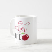 Lehrerleben Rote Apfeltypografie Lehrer Kaffeetasse (Vorderseite Links)