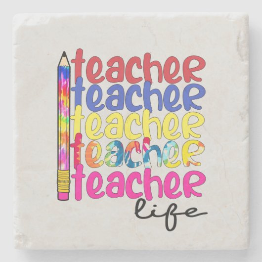 Lehrerleben Steinuntersetzer (Vorderseite)