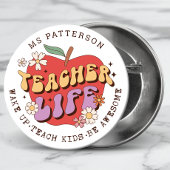 Lehrerleben Wecke Schulname Personalisiert Button