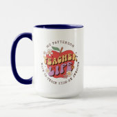 Lehrerleben Wecke Schulname Personalisiert Tasse (Links)