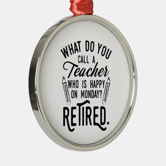 Lehrerleiter Schulruhestand Ornament Aus Metall (Rechts)