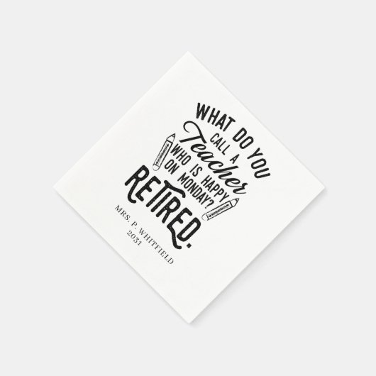 Lehrerleiter Schulruhestand Serviette (Ecke)