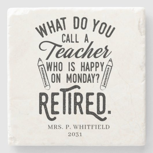 Lehrerleiter Schulruhestand Steinuntersetzer (Vorderseite)