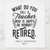 Lehrerleiter Schulruhestand Weinetikett (Einzelnes Label)