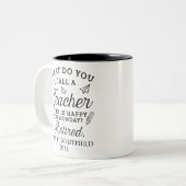 Lehrerleiter Schulruhestand weiß Zweifarbige Tasse (Vorderseite Links)
