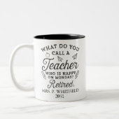 Lehrerleiter Schulruhestand weiß Zweifarbige Tasse (Links)