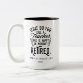Lehrerleiter Schulruhestand Zweifarbige Tasse (Links)