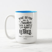 Lehrerleiter Schulruhestand Zweifarbige Tasse (Links)