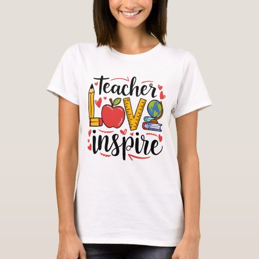 Lehrerliebe inspiriert T-Shirt (Vorderseite)