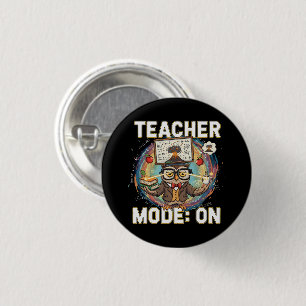 Lehrermodus: EIN – Lustiges Eulen-Lehrer-Design Button