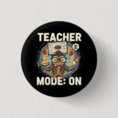 Lehrermodus: EIN – Lustiges Eulen-Lehrer-Design Button (Vorderseite)