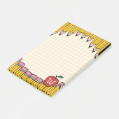 Lehrermonogramm Handgezeichnete Schuldoodles Post-it Klebezettel (angewinkelt)