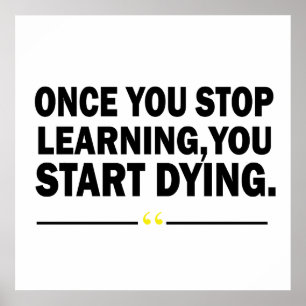 Lehrermotivationszitat zum Lernen Poster