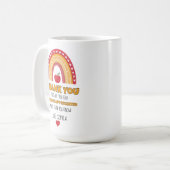Lehrermutmach-Becher – Danke Regenbogen Kaffeetasse (Vorderseite Links)
