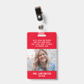 Lehrername Abzeichen mit Foto Ausweis (Vorderseite mit Clip)