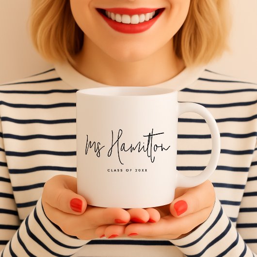 Lehrername Klasse des Jahres Lehrerbewertung Kaffeetasse