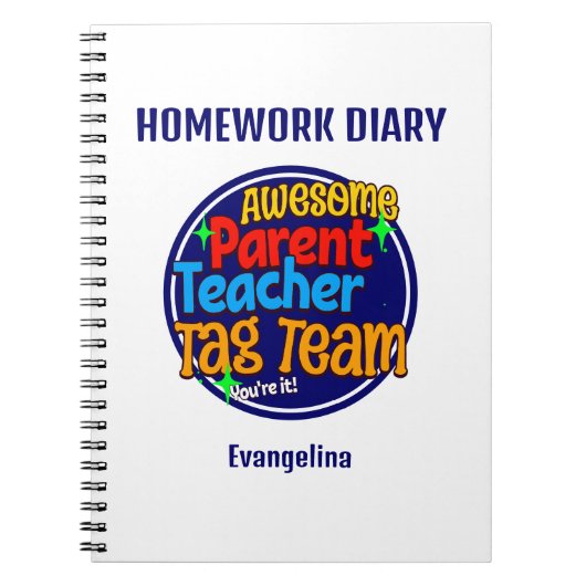 Lehrerpartei TAG TEAM Hausaufgaben Notizblock (Vorderseite)