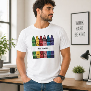Lehrerpastellkasten geteilter Name Klassenzimmer T-Shirt