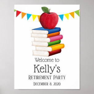 Lehrerpensionierung , Apple, welcom-Zeichen Poster