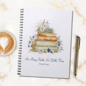 Lehrerplaner Bücher Vintag Beige Blauer Blüten