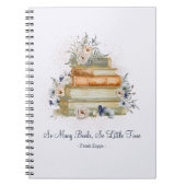 Lehrerplaner Bücher Vintag Beige Blauer Blüten (Vorderseite)