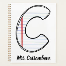 Lehrerplaner mit Notizbuchpapier Initial