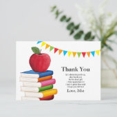 Lehrerrente , Apple, Lehrer, der sich in Rente set Dankeskarte (Stehend Vorderseite)