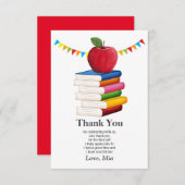 Lehrerrente , Apple, Lehrer, der sich in Rente set Dankeskarte (Vorne/Hinten)