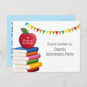 Lehrerrente , Apple, Lehrer, der sich in Rente set Einladungspostkarte (Vorne/Hinten)