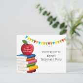 Lehrerrente , Apple, Lehrer, der sich in Rente set Einladungspostkarte (Stehend Vorderseite)