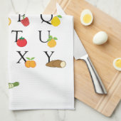 Lehrerruhestand A to Z Frucht Veg Alphabet Geschirrtuch (Viertel Falte)