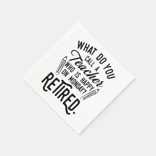 Lehrerruhestandsgrundsatz - ermüdete Typografie Serviette (Ecke)